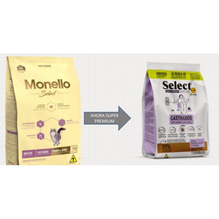 MONELLO SELECT GATO CASTRADO X 7 KG