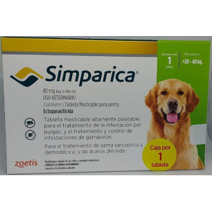 SIMPARICA 80 Mg 20-40 kg X CAJA