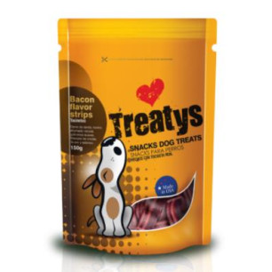 SNACK TREATYS BACON FLAVOR STRIPS X 150g