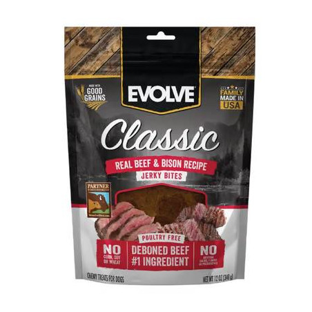 EVOLVE DOG SNACK JERKY BEEFBISON X 340g
