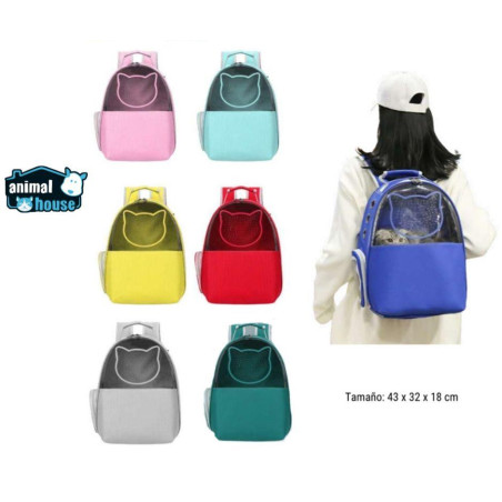 MORRAL MITAD TRANSPARENTE CARA DE GATO