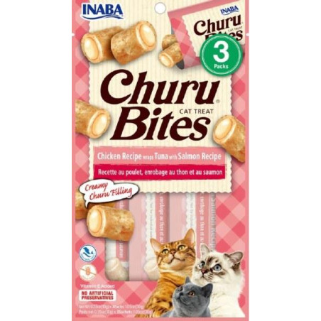 CHURU SNACK  POLLO WRAPS ATUN CON SALMON X3 30g