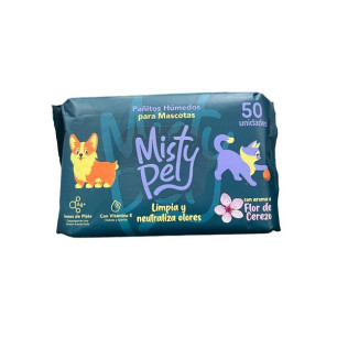 PAÑITOS HUMEDOS MISTY PET X 50 UND