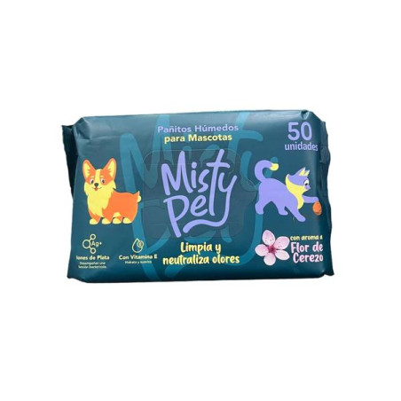 PAÑITOS HUMEDOS MISTY PET X 50 UND