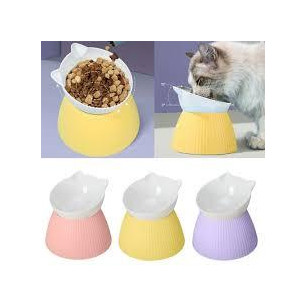COMEDERO ALTO GATITO CON BASE DETALL PEZ