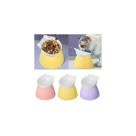 COMEDERO ALTO GATITO CON BASE DETALL PEZ