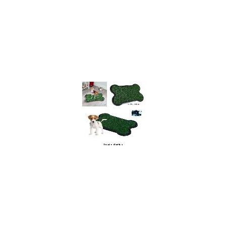 TAPETE DE PASTO SINTETICO EN FORMA HUESO