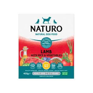 NATURO ADULT DOG LAMB RICE BANDEJAX400gr