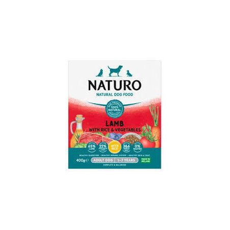 NATURO ADULT DOG LAMB RICE BANDEJAX400gr