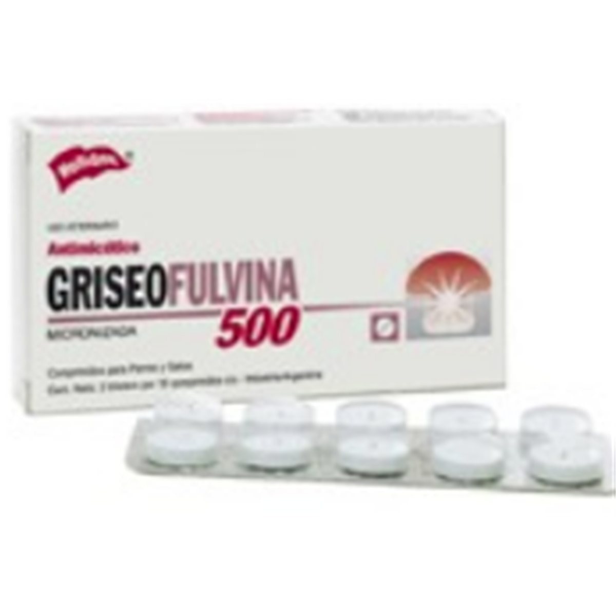 GRISEOFULVINA 500 mg * UN BLISTER 10 TAB