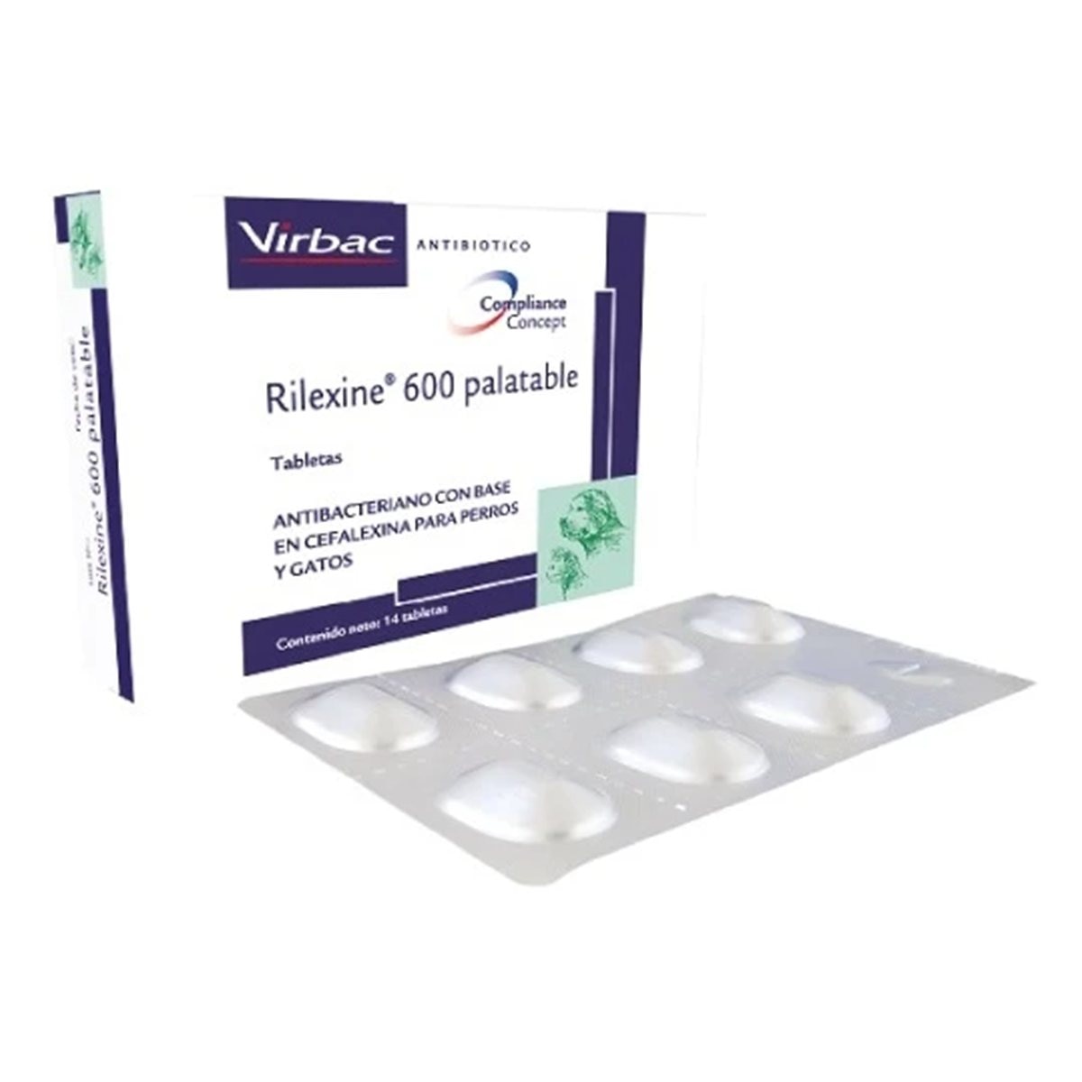 RILEXINE 600 PALATABLE BLISTER * 7 TAB.