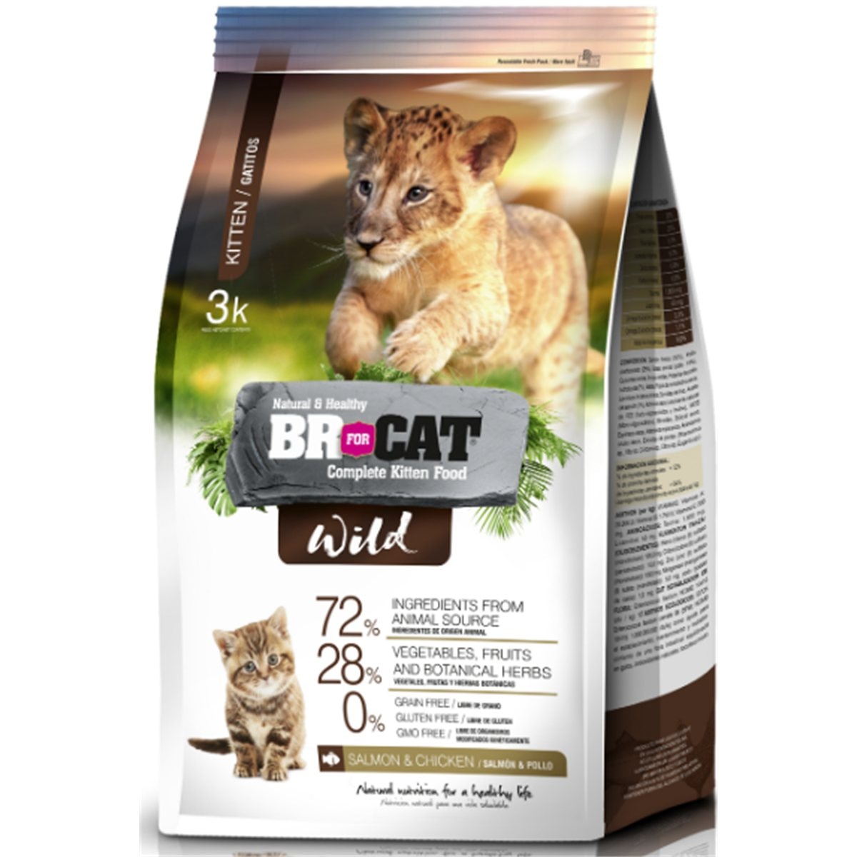 BR FOR CAT WILD KITTEN SALMON&POLLO*3 kg