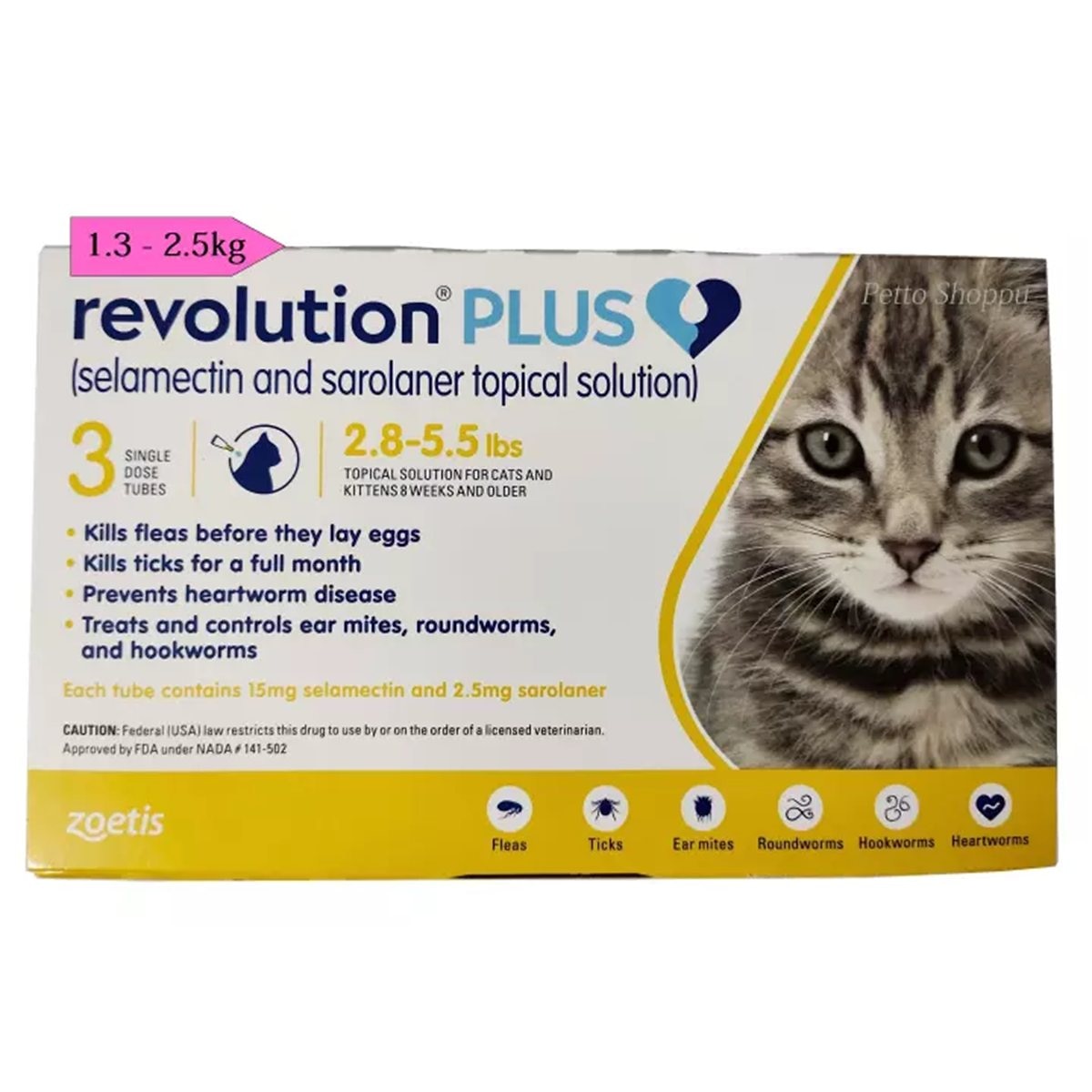 REVOLUTION PLUS 0.25ML*1 PIPETA 1.25-2.5
