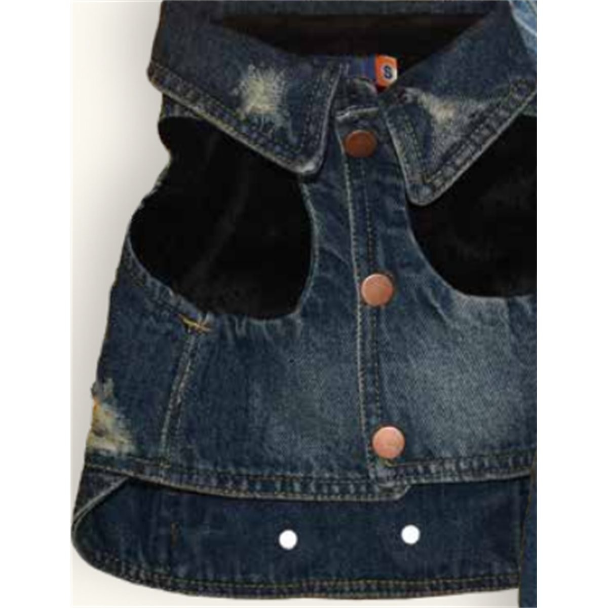 CHALECO EN JEAN TONO OSCURO T XS
