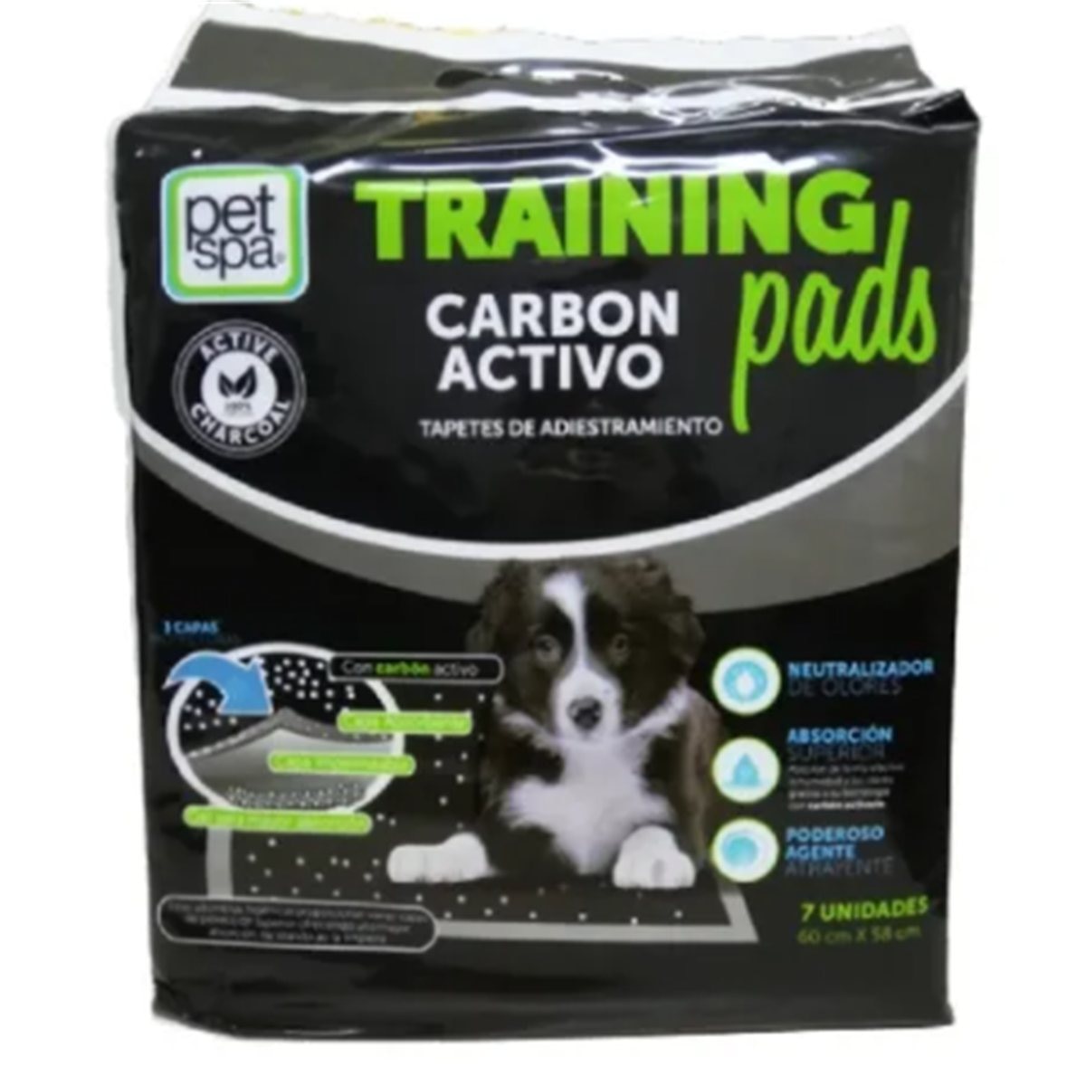 TAPETE HIGIENICO CARBON ACTIVO * 7 UNDS