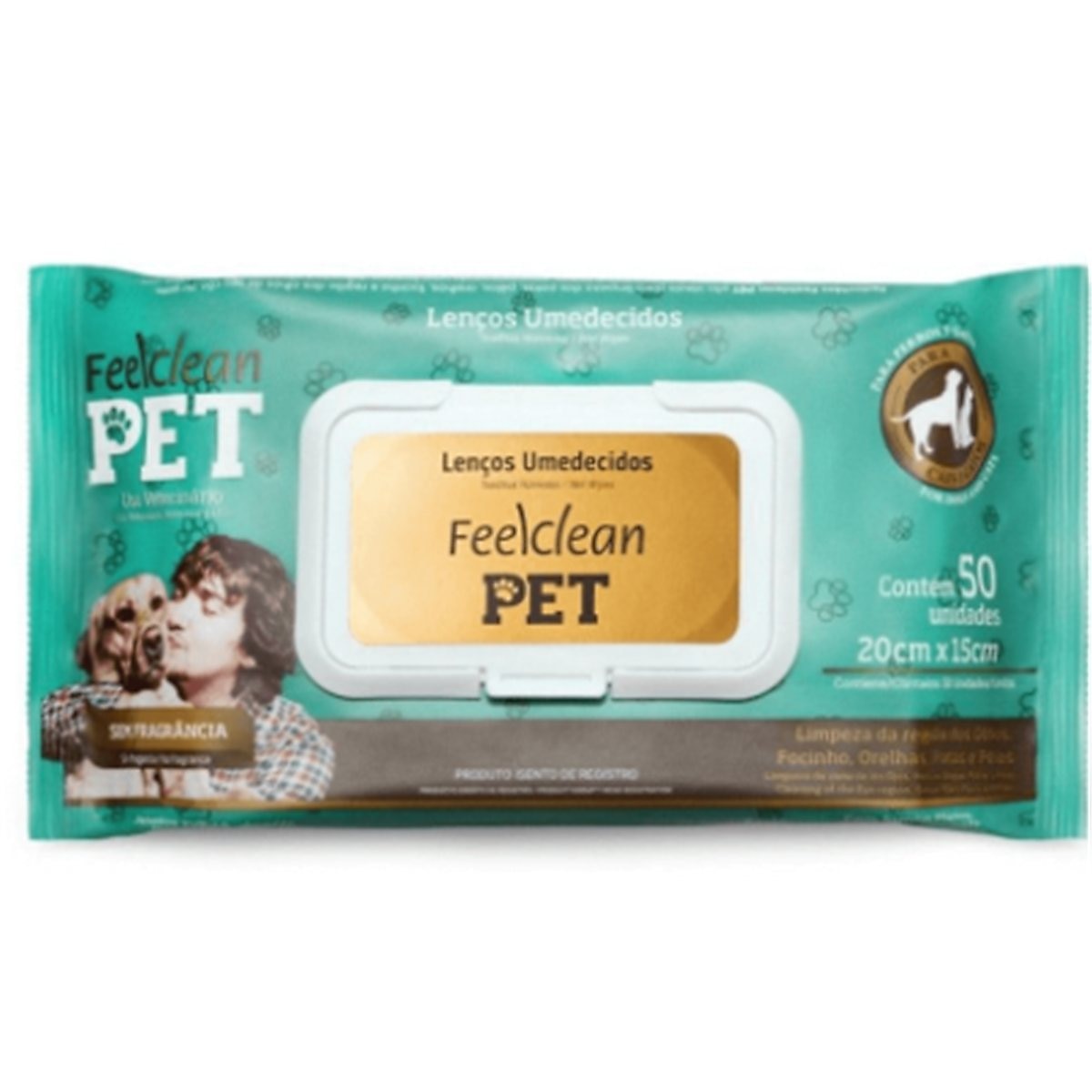 PAÑITOS HUMEDOS FEELCLEAN PET * 50 UND