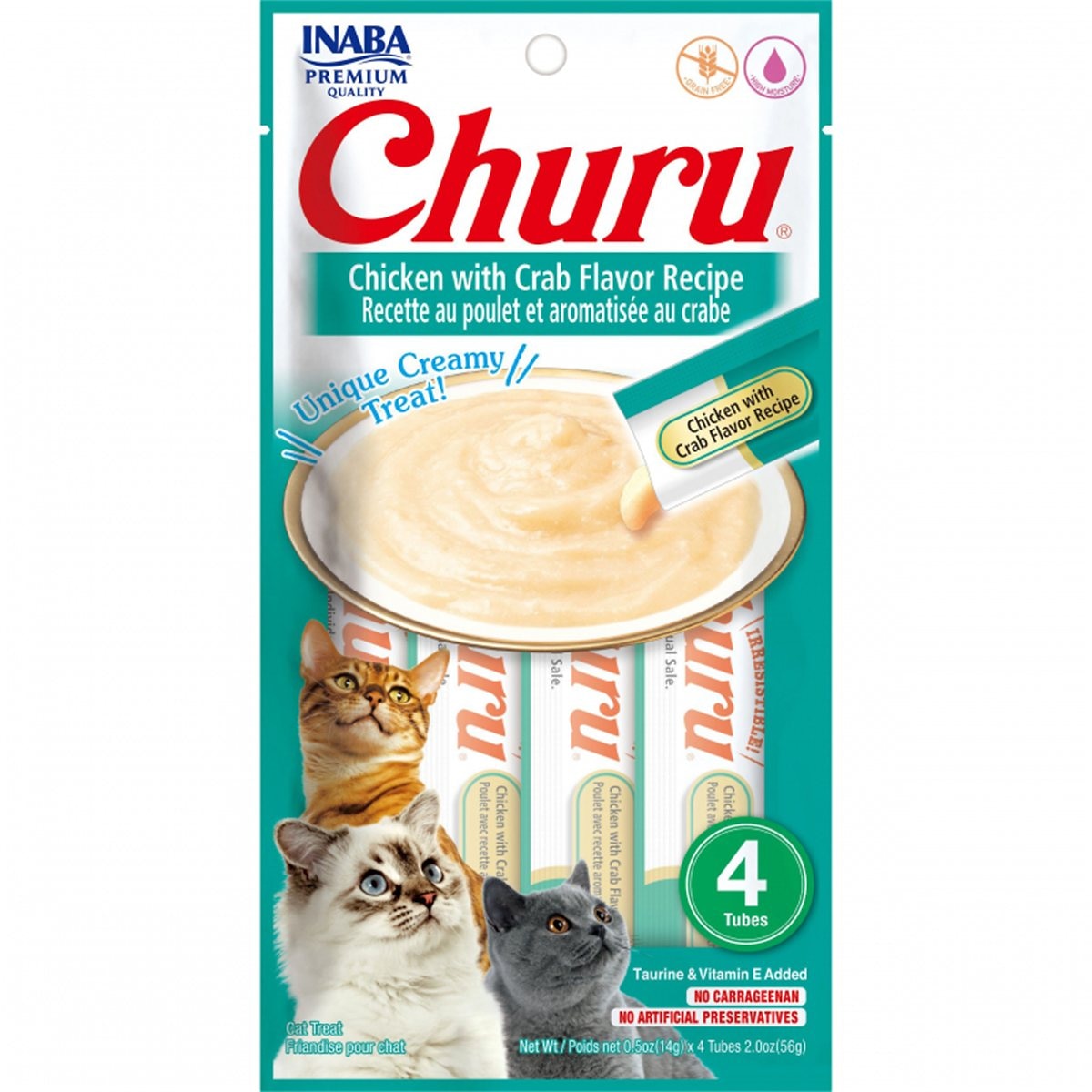 CHURU CAT SNACKX4 POLLO Y CANGREJO 56 gr
