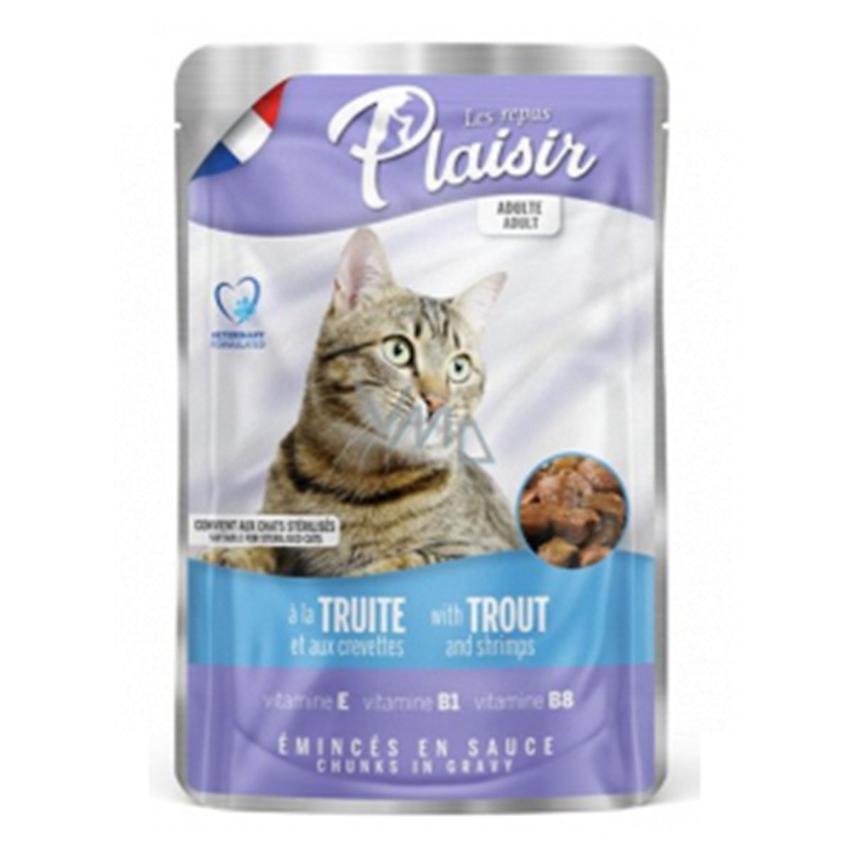 POUCH  PLAISIR CAT ADUL TRUCH&CAMAR*100g