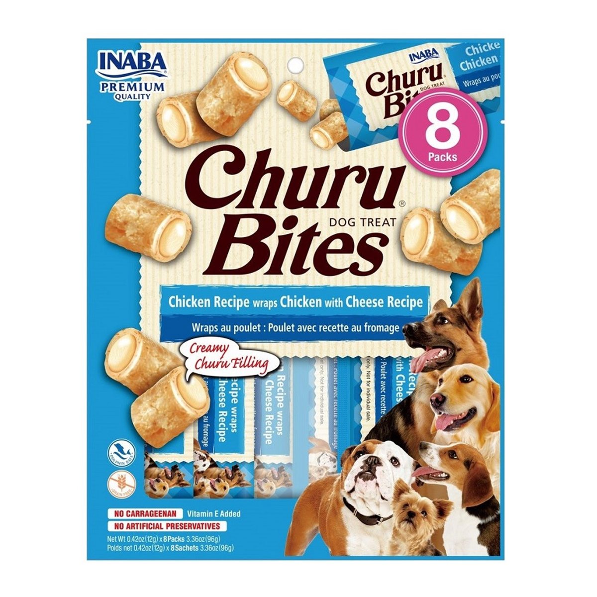 CHURU BITES SNACK DOG POLLO&QUESO 8 und