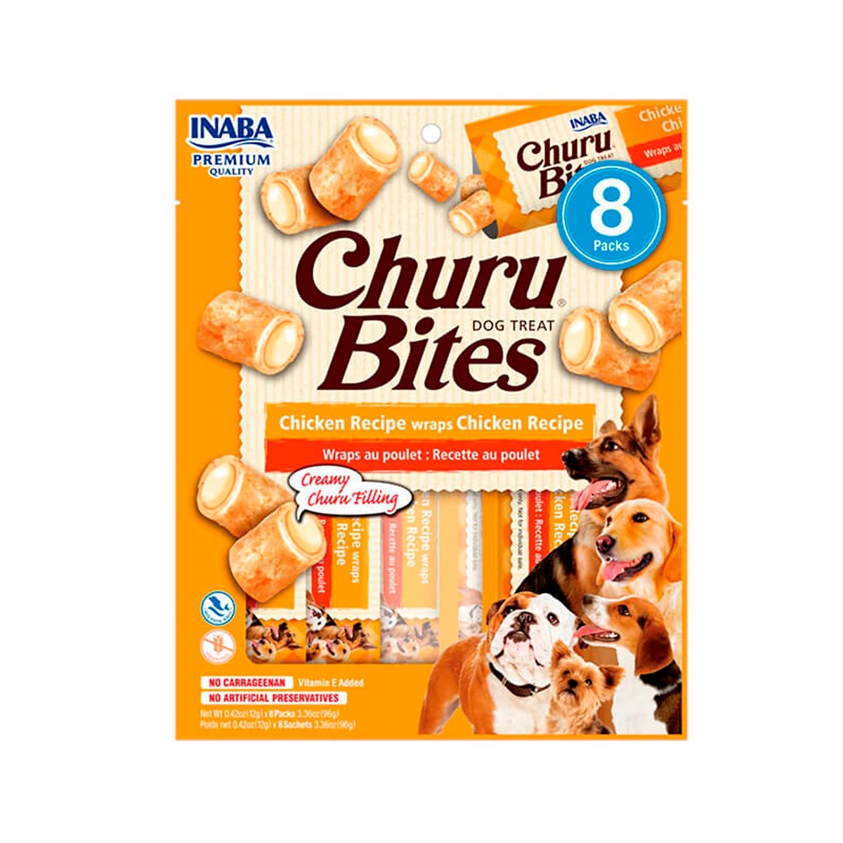 CHURU BITES SNACK BITES DOG POLLO 8 UND
