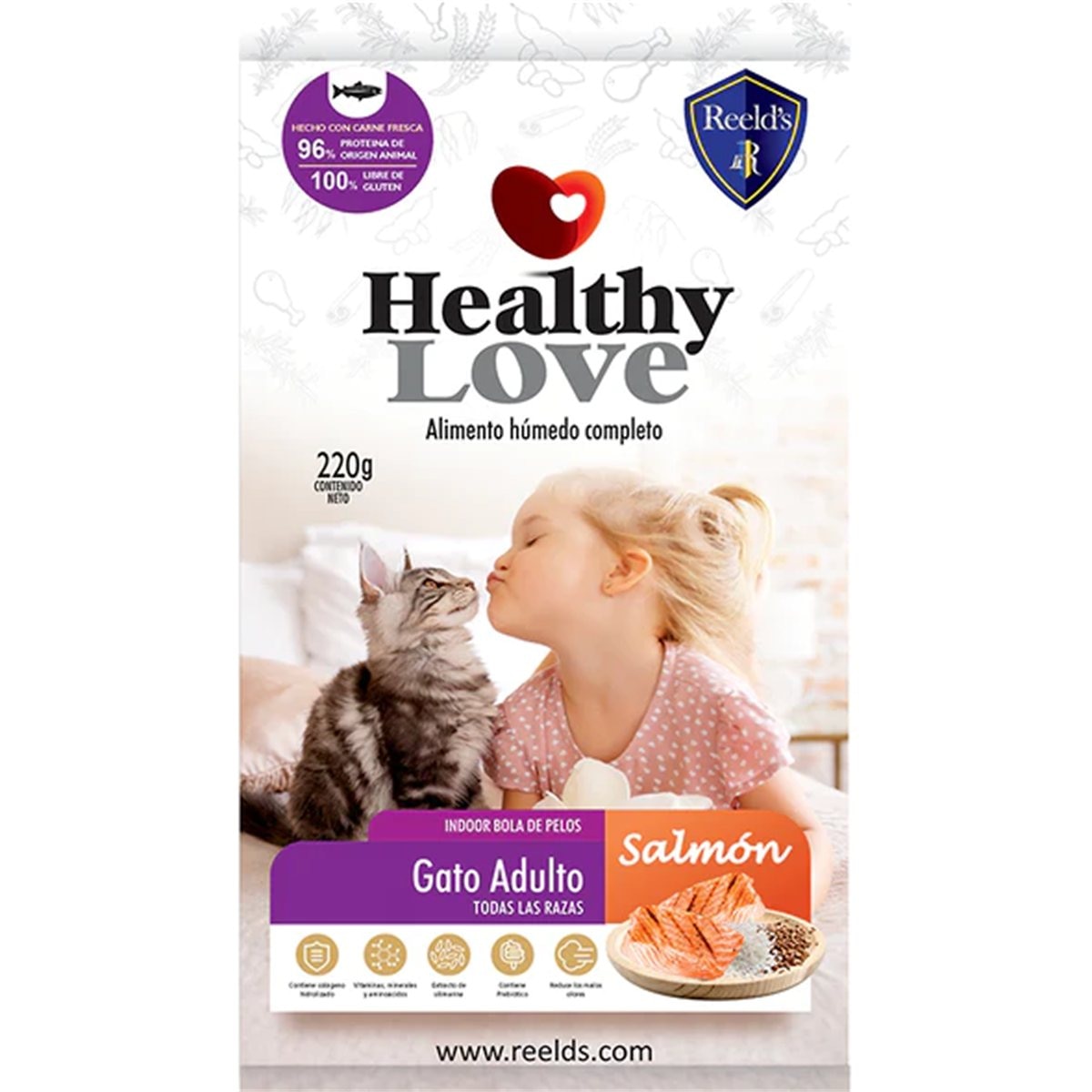 HEALTY REELD LOVE GATO ADUL SALMON 220g