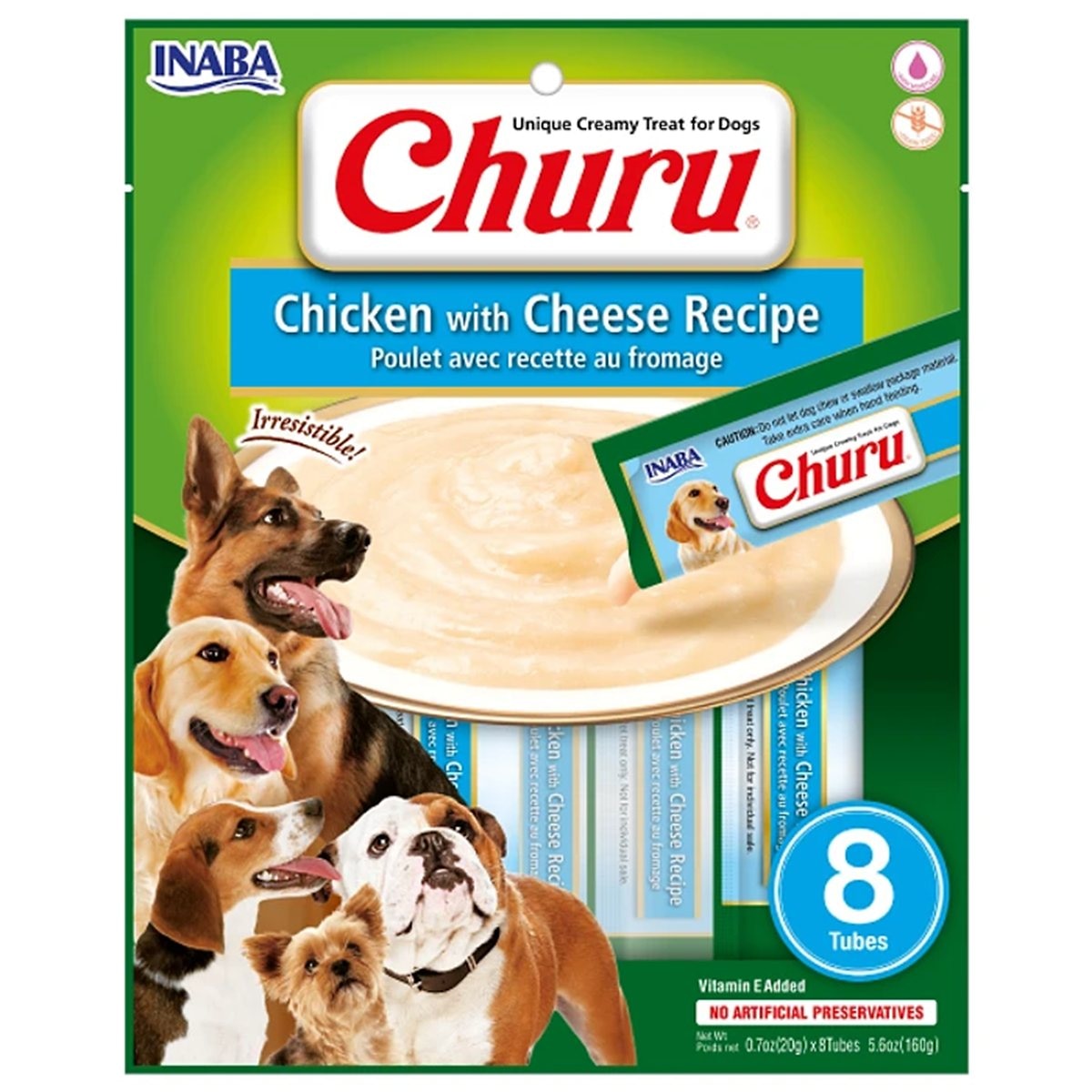 CHURU SNACK DOG POLLO&QUESO 8und * 160gr
