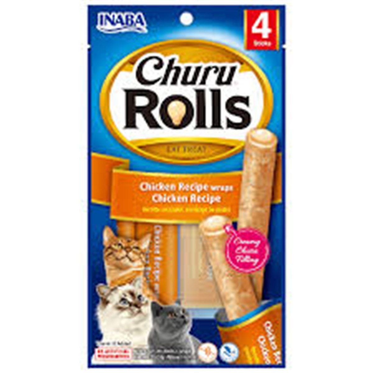 CHURU SNACK CAT ROLLS 4P POLLO * 40 gr