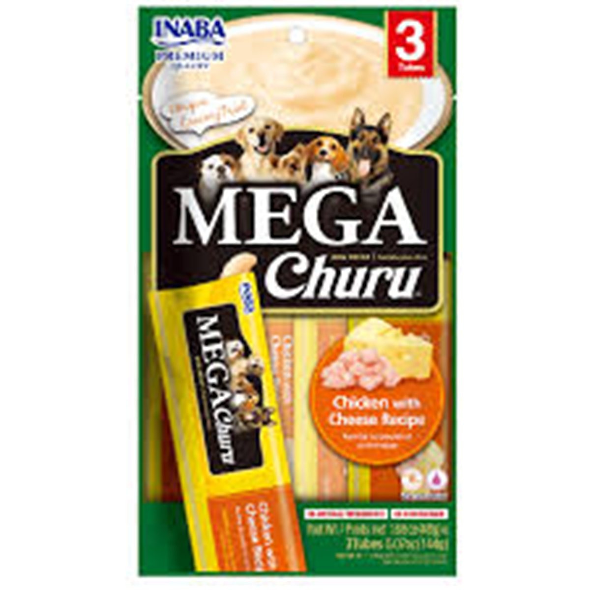 CHURU SNACK MEGA 3P POLLO&QUESO*144gr