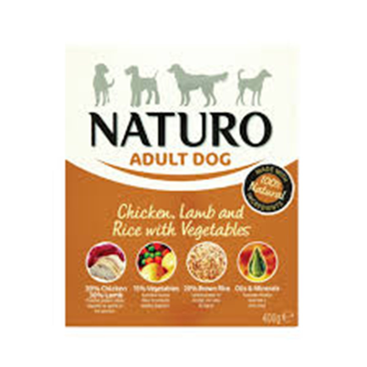 NATURO ADULT DOG CHICK&LAMB BANDEJA 400g