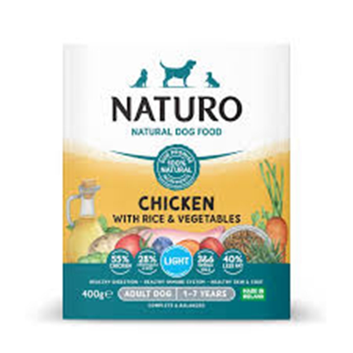 NATURO ADUL DOG LIGTH CHICKEN&RICE 400gr