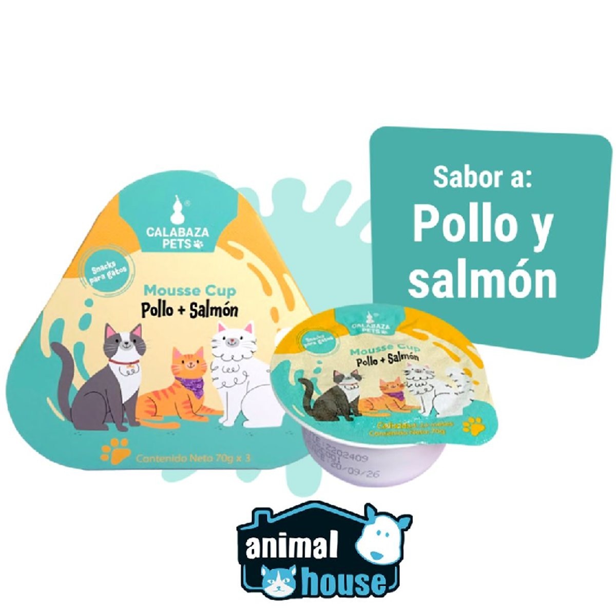 MOUSSE CUP SABOR POLLO&SALMON 70gr