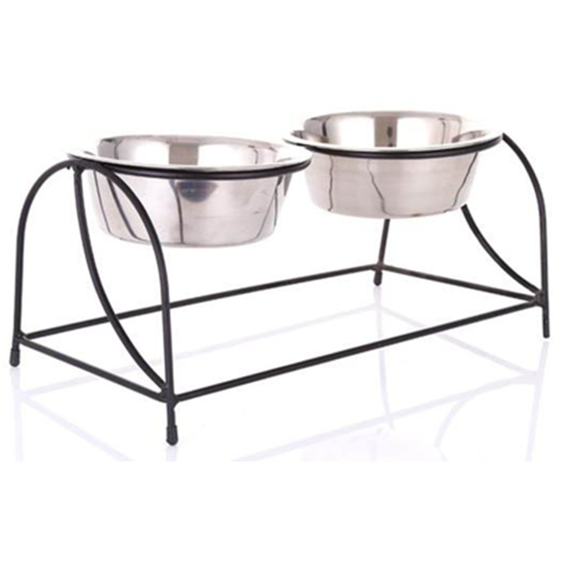 COMEDERO DOBLE ALTO CON BASE METAL 16cm